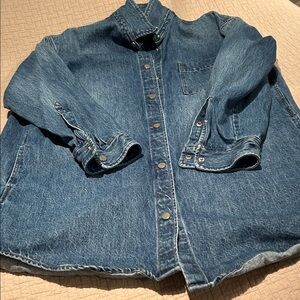 Denim Button-Up Shirt - Classic Blue